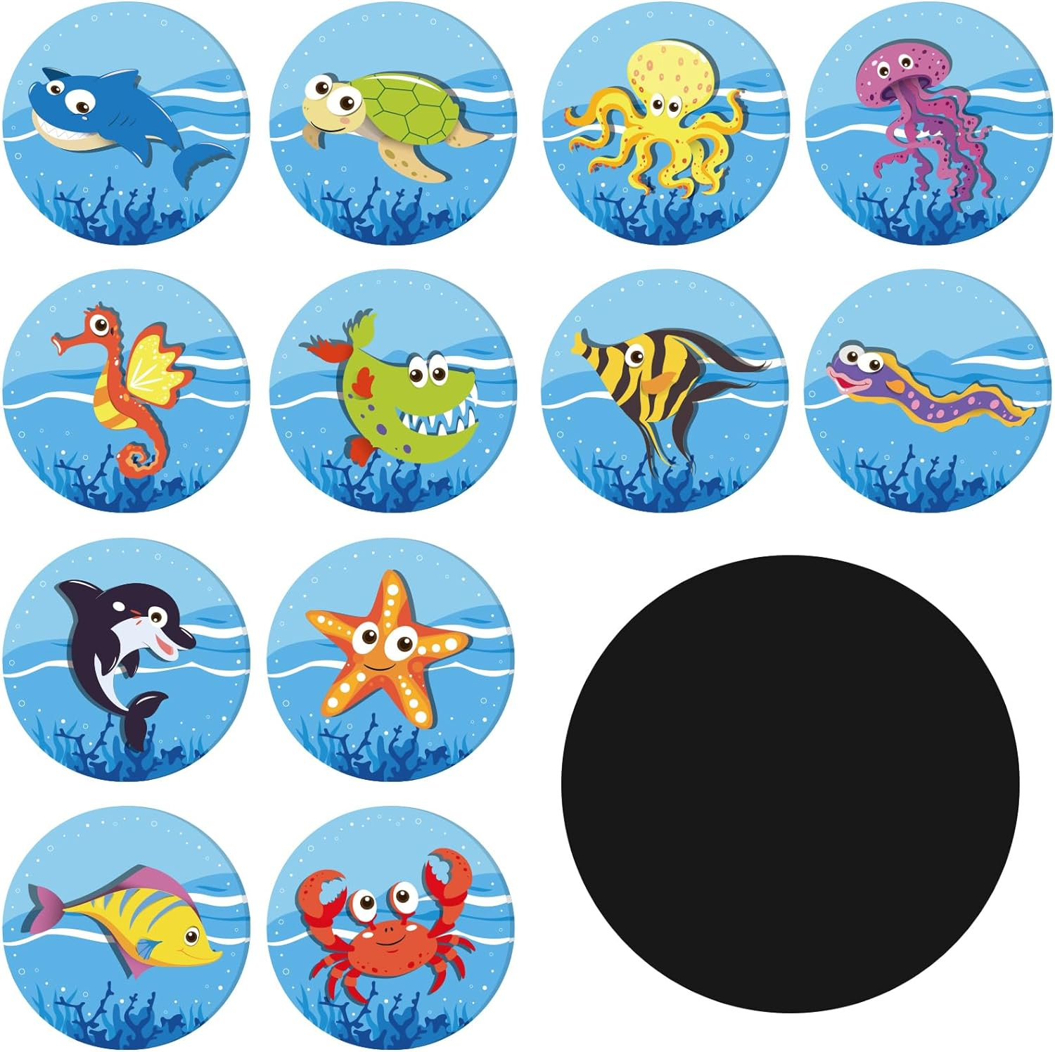 Geyee 24 Pcs Potty Training Stickers Potty You Pee on Toilet Reveal Stickers Chart Reusable Pee Decals Color Changing Seat Toilet Targets for Boys Girls Kids Training Use(Marine Animal) image number 4