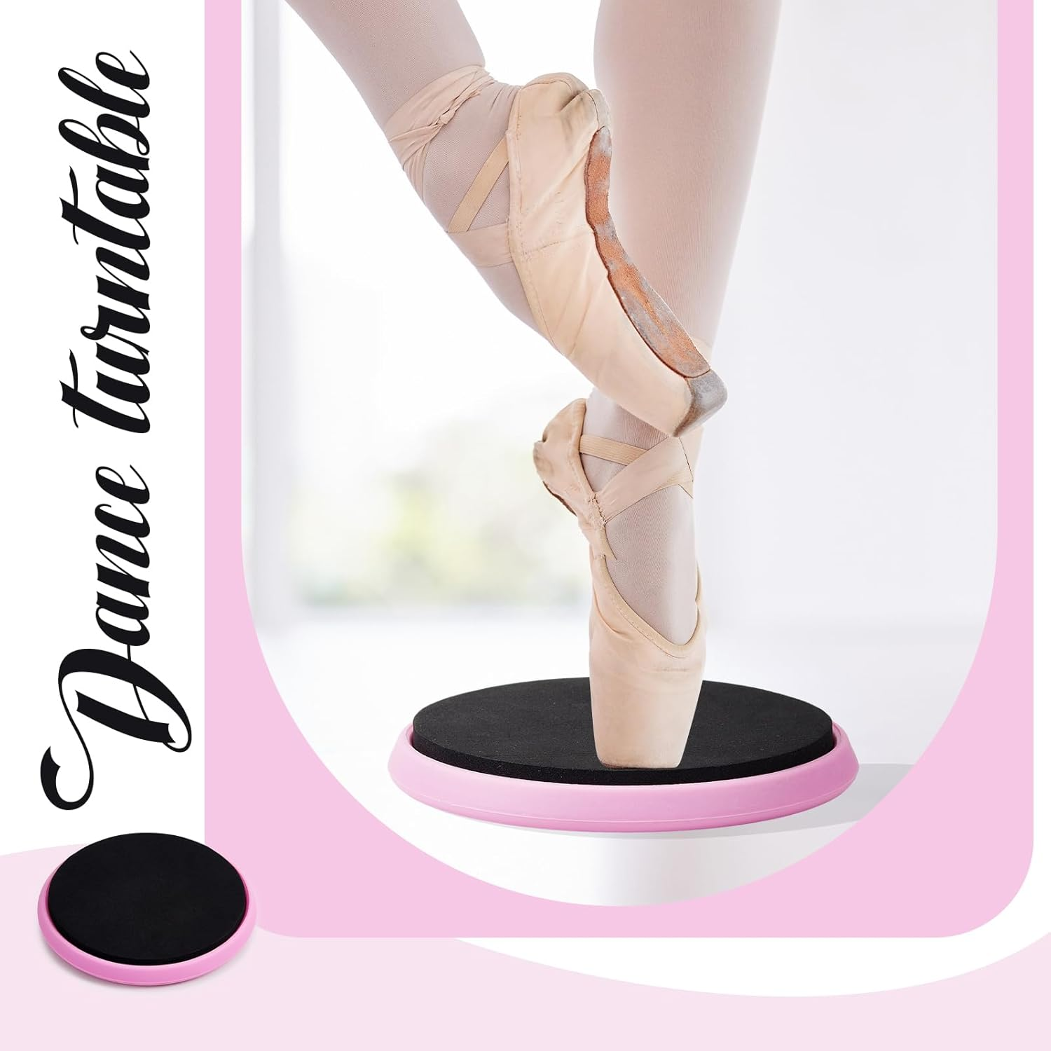 Motionchic 2 Pcs Portable Turning Board Figure Ice Skating Spinner for Ballet Dancers Ice Skaters Gymnasts Cheerleaders Training Improving Balance Pirouette Equipment - Pink image number 3