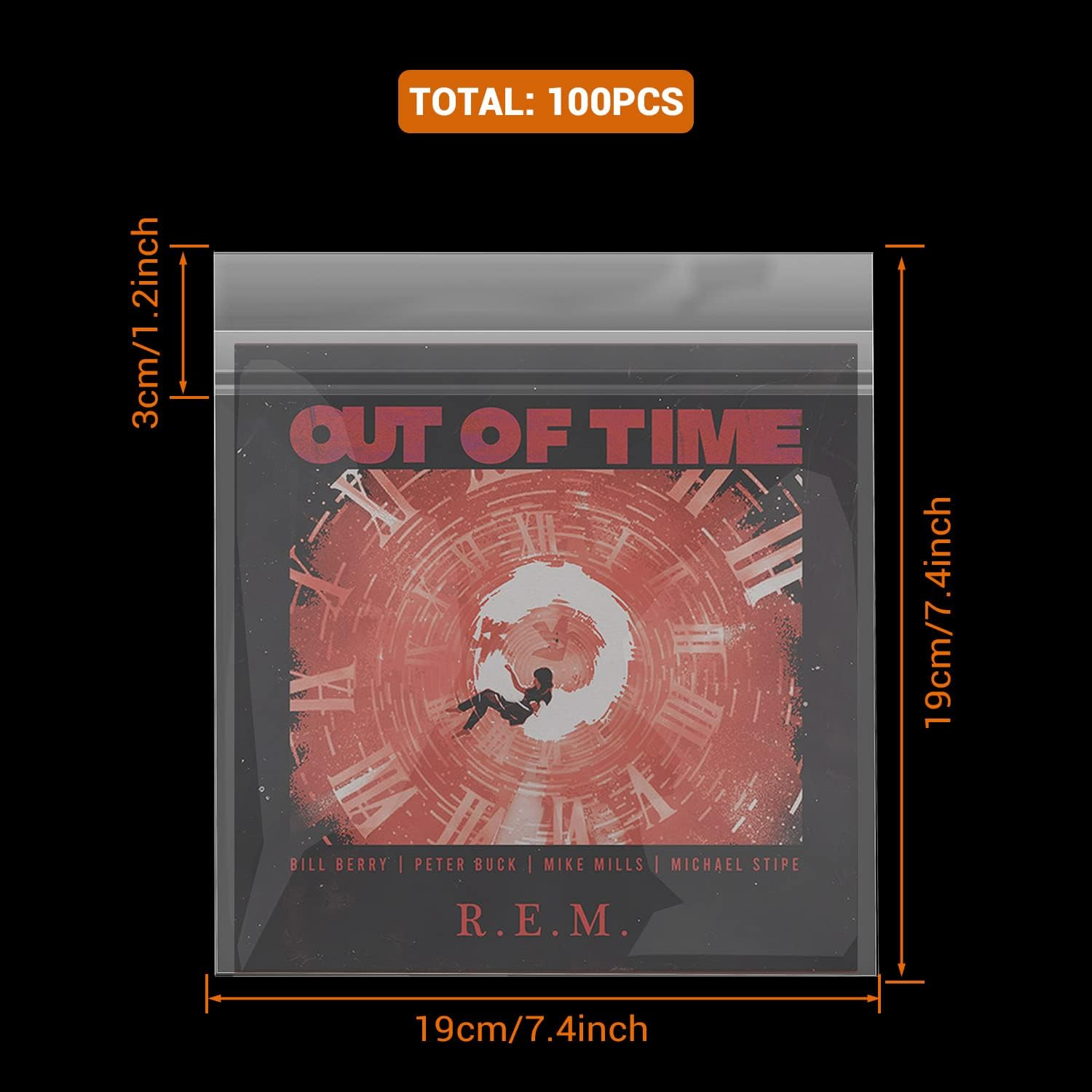 Facmogu 100PCS 7 Inch Vinyl Record Sleeves for 45 RPM Protection, 7.4" X 7.4" Outer Album Covers for LP Collection