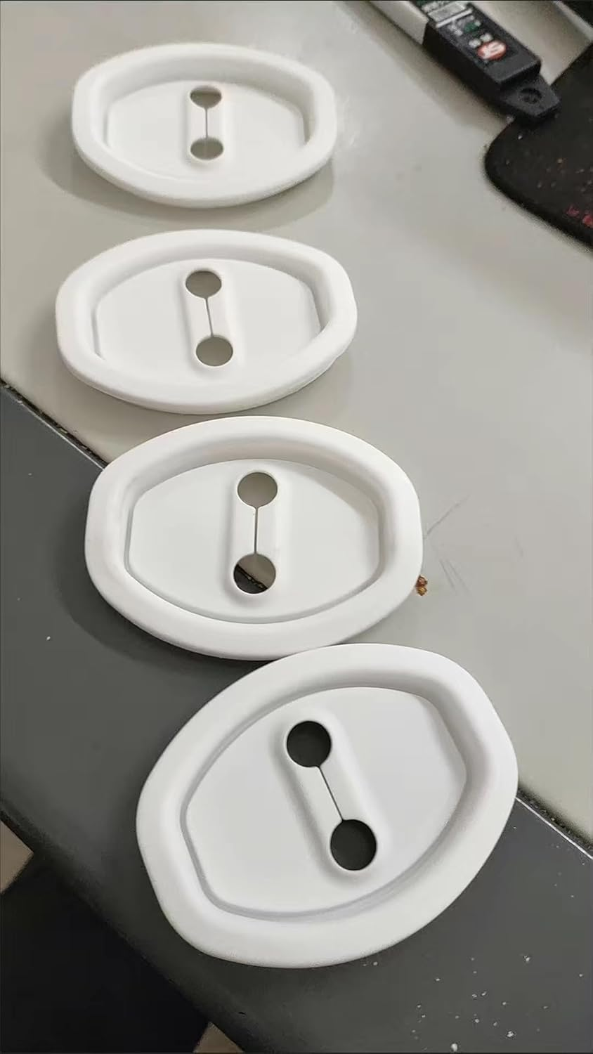 4 Car General Silicone Latch Protective Cover, Silent Shock Cushion, Door Buffer, Lock Protector, Auto Parts (White)