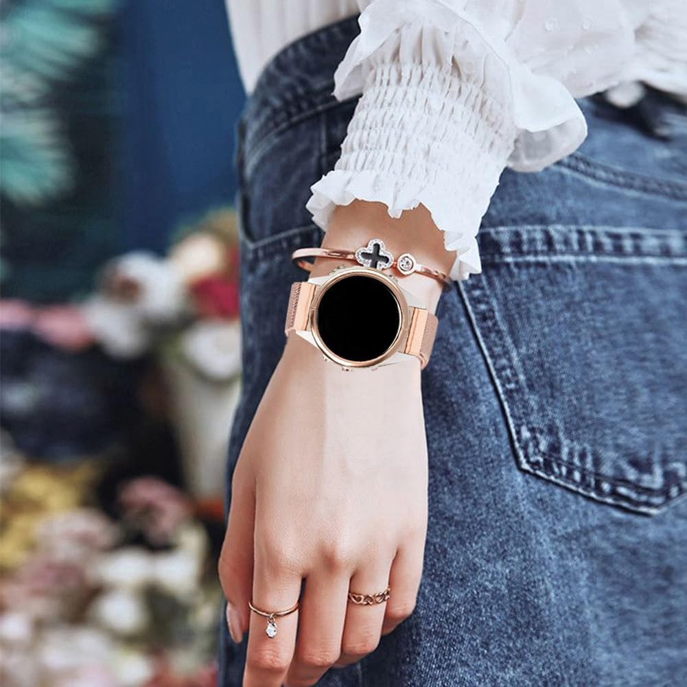 TUCOMO Elastic Nylon Wristband Compatible with Garmin Fenix 7S / Fenix 6S / Fenix 5S / Descent Mk2S, Quick Fit 20 Mm Loop Stretchy Replacement Strap for Garmin Epix Pro 42 Mm Men Women - Black image number 7