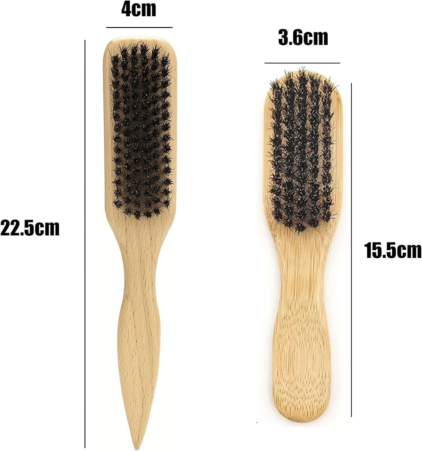 Yxvyxymyxxg​ Slick Back Styling Brush Set - 2-Pack Boar Bristle & Anti-Static with Wooden Handle for Men & Women, Large Household & Small Travel Brush for Hair & Beard image number 5