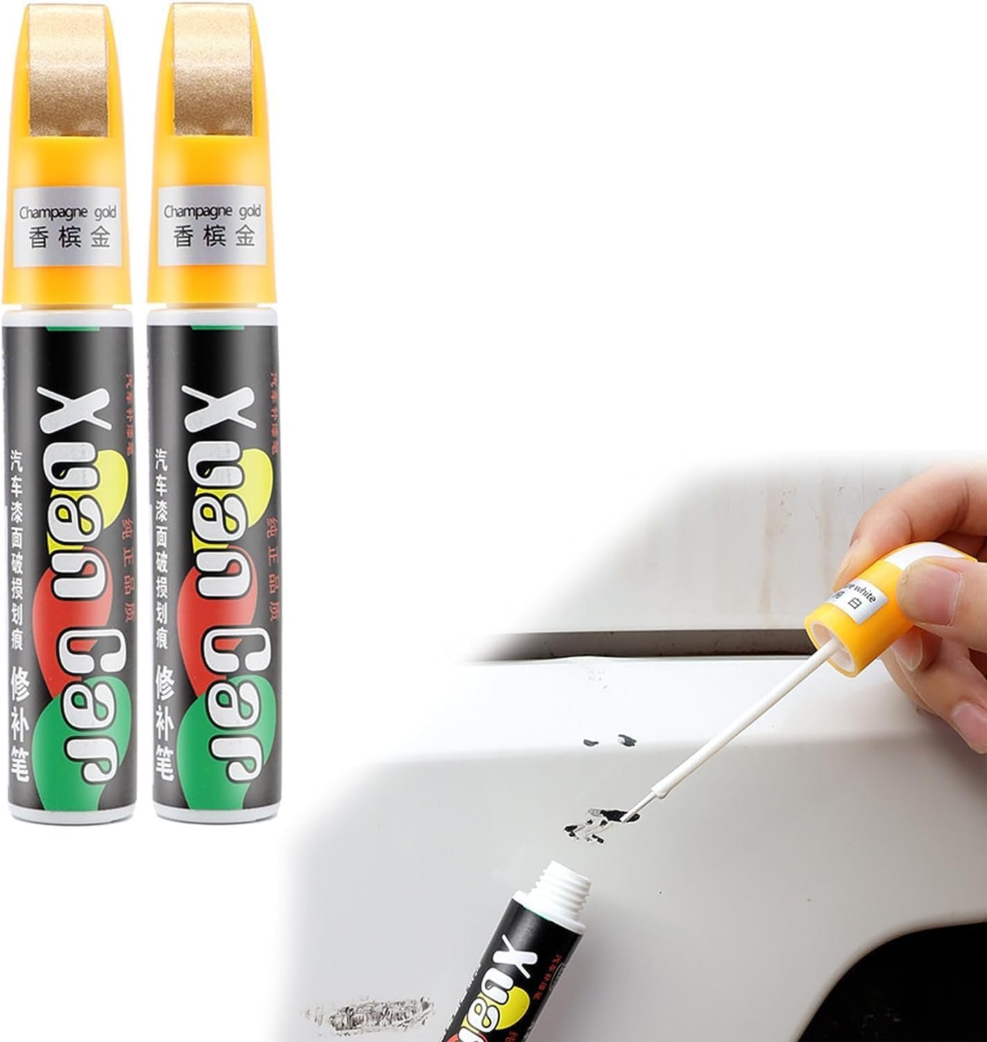 2Pcs Car Scratch Remover Pen, Easy & Quick Waterproof Car Scratch Repair Pen, Car Scratch Touch-Up Paint (Gray)