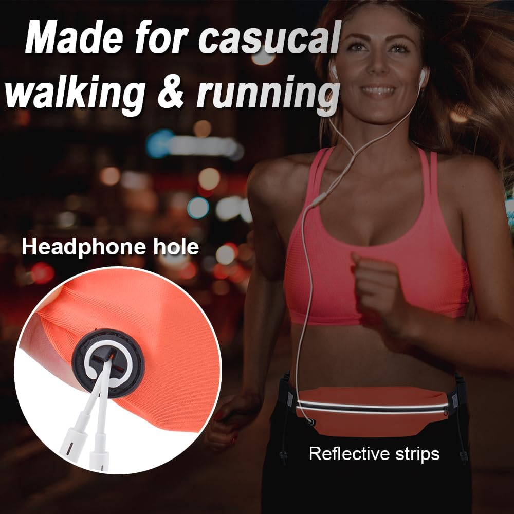 Slim Running Belt Race Number Belt Runners Pouch Triathlon Race Belt BIB Holder with 6 Energy Gel Loops for Workout, Jogging, Triathalon, Marathon, Running and Cycling, 01 Black, One Size image number 3