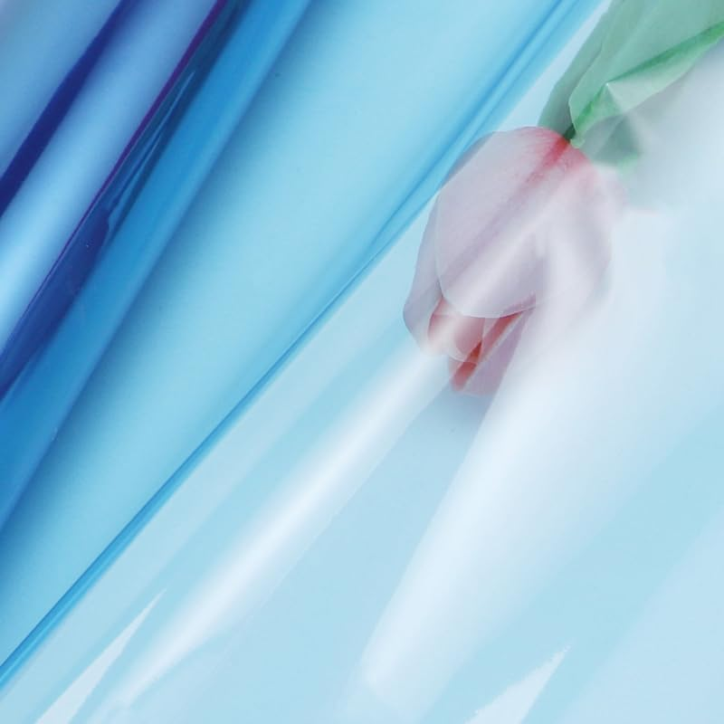 AIMALL 1 Roll 40CM X 30M Plain Colourful Cellophane Wrap Film, Thick OPP Material for Florist Hamper, Gift Wrap, Crafts, Baskets, and Flowers - Purple image number 6