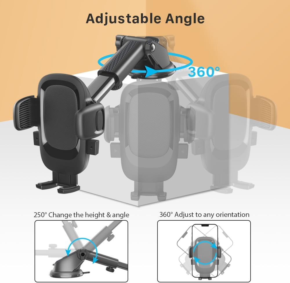 Car Phone Holder, Air Vent & Windshield Cradle, 360 Degree Rotation, Universal Phone Holder for Car 15 Pro Max 14 13 XR XS Samsung and More image number 1