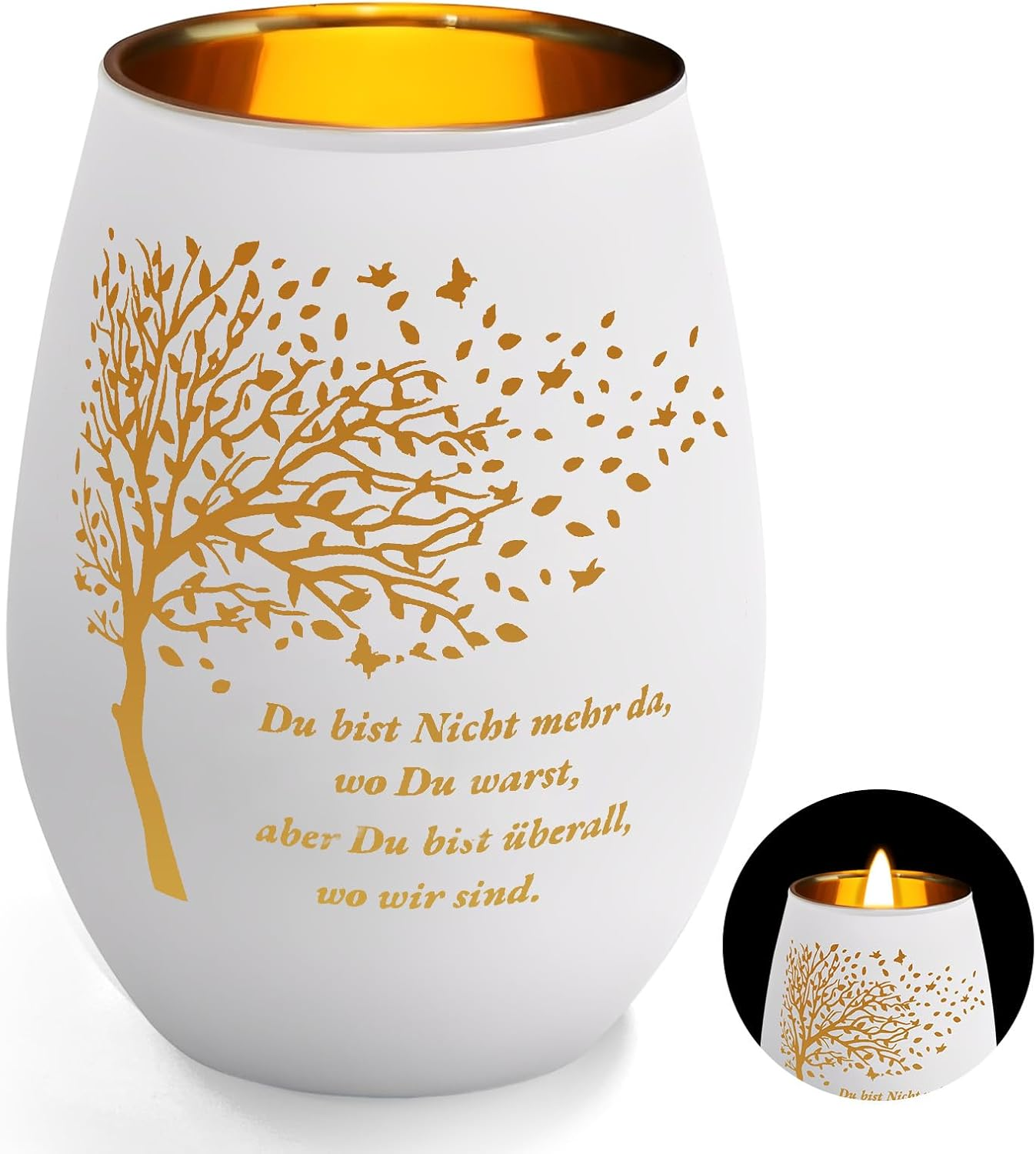 Mourning Gift, White Funeral Candle for Funerals and Memorial Parties, Elegant Tea Light as a Condolence Gift, 1 Piece in Matte White image number 1