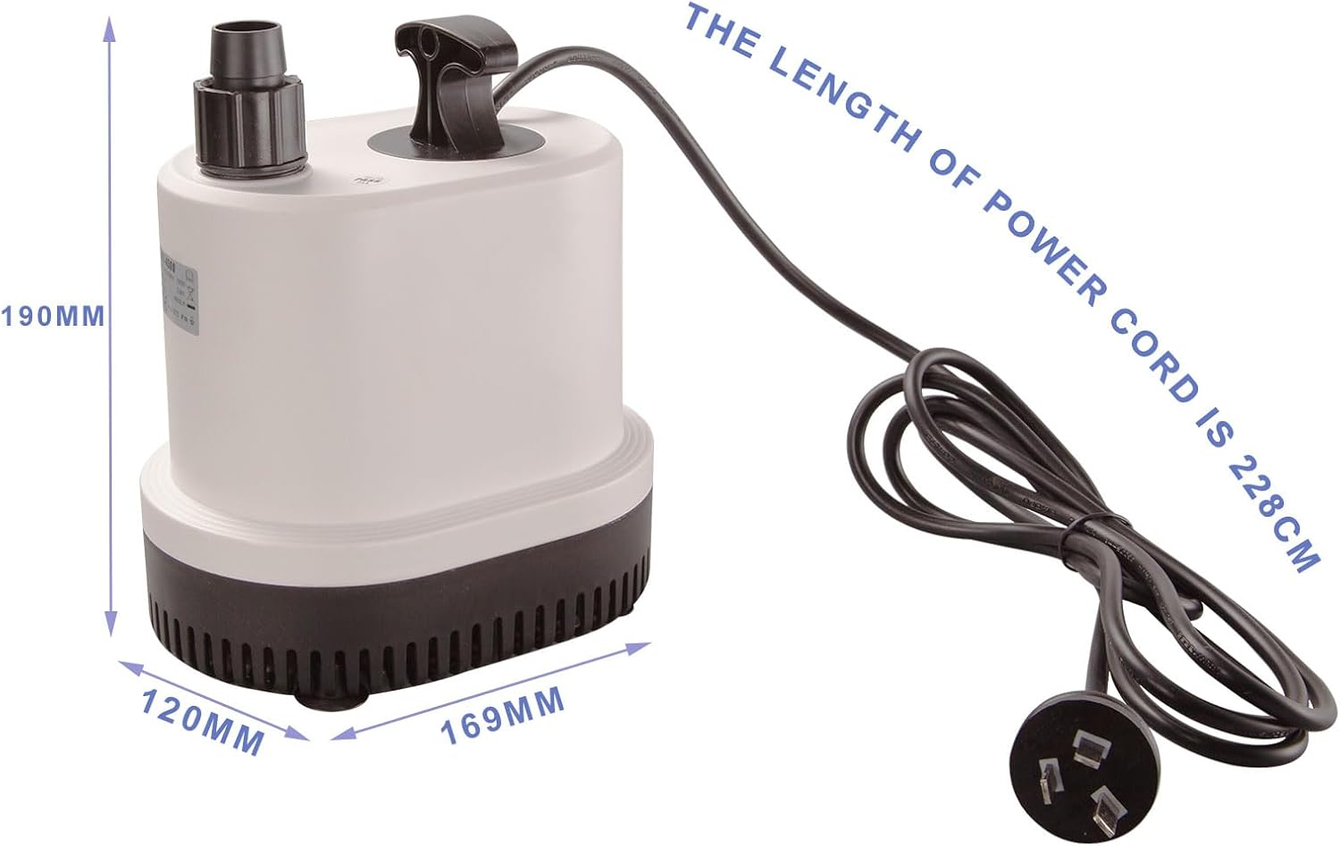 1500-4500LPH Suction Water Transfer Pump Submersible Pond Garden Pool Fountain Hydroponic (4500L/H, 100W) image number 3