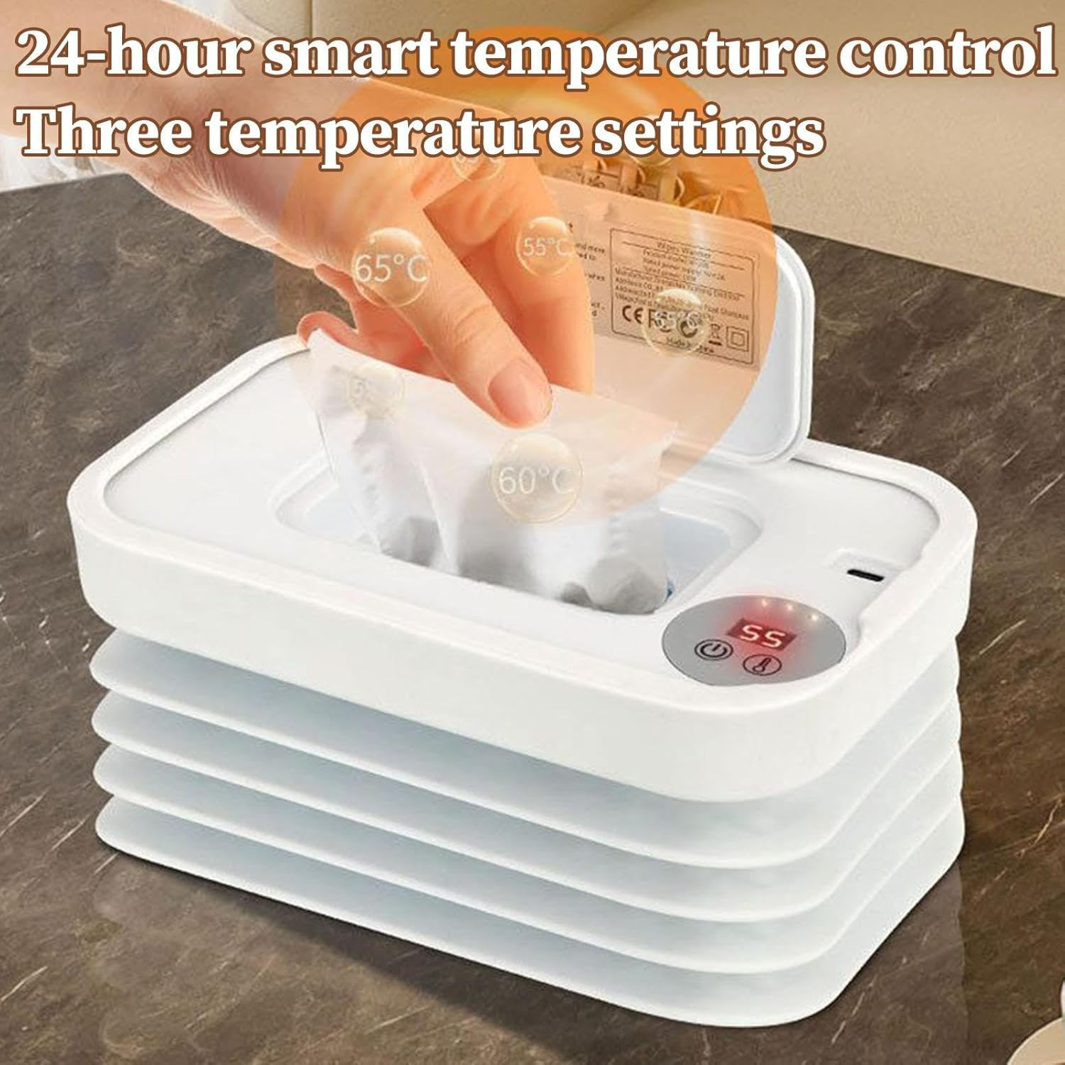 Wipe Warmer for Baby,Portable Wipe Warmer and Dispenser Cordless | Rapid Heating Baby Product for Road Trips Business Trips Car Camping - Pink image number 6