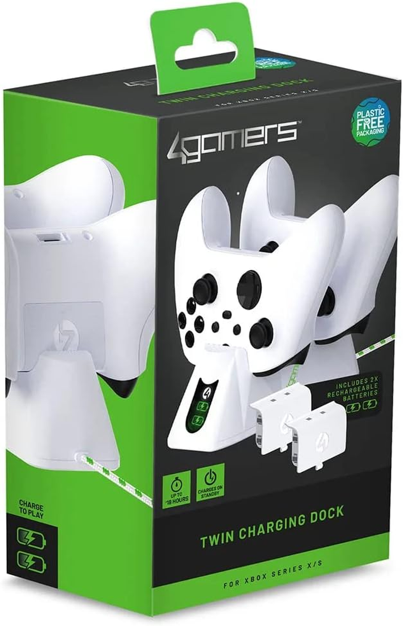 4Gamers SX-C100 Twin Charging Dock for Xbox ONE - White image number 5