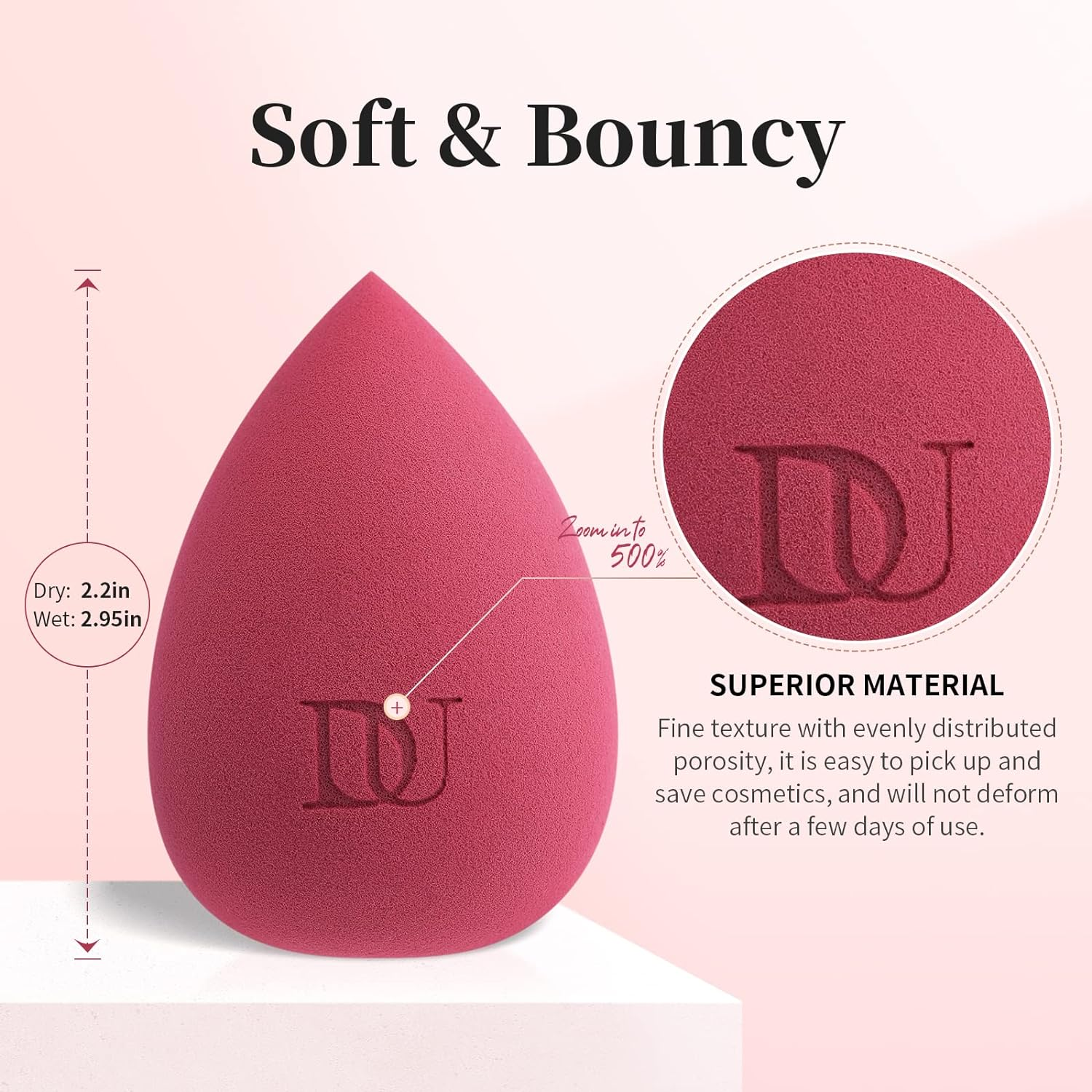 Ducare Makeup Blender Sponge for Blending Liquid Foundations, Powders and Creams. Flawless, Professional Streak Free Application Blend, Vegan, image number 5