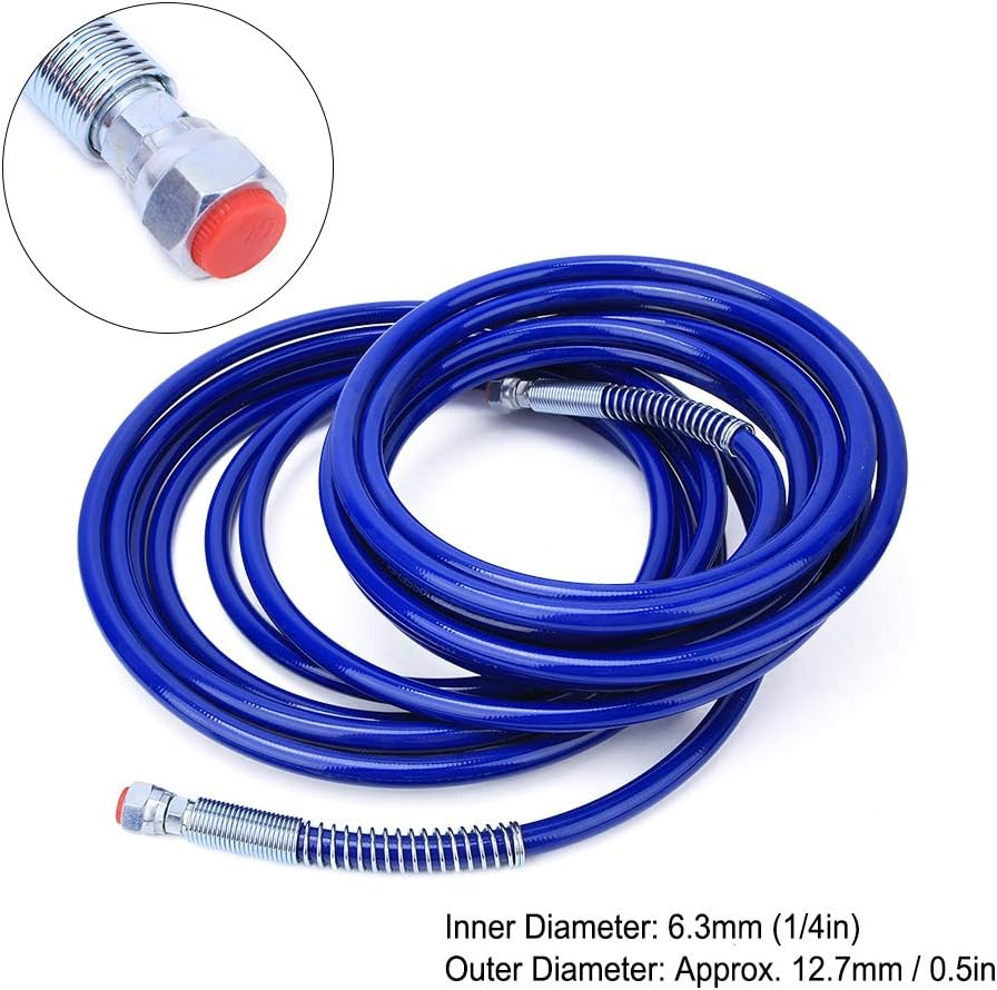 Sprayer Gun Hose, Paint Spray Hose, High Pressure Capacity for 1/4In Airless Paint Spray Hose Spray Gun Marine Automotive Wood Work image number 6