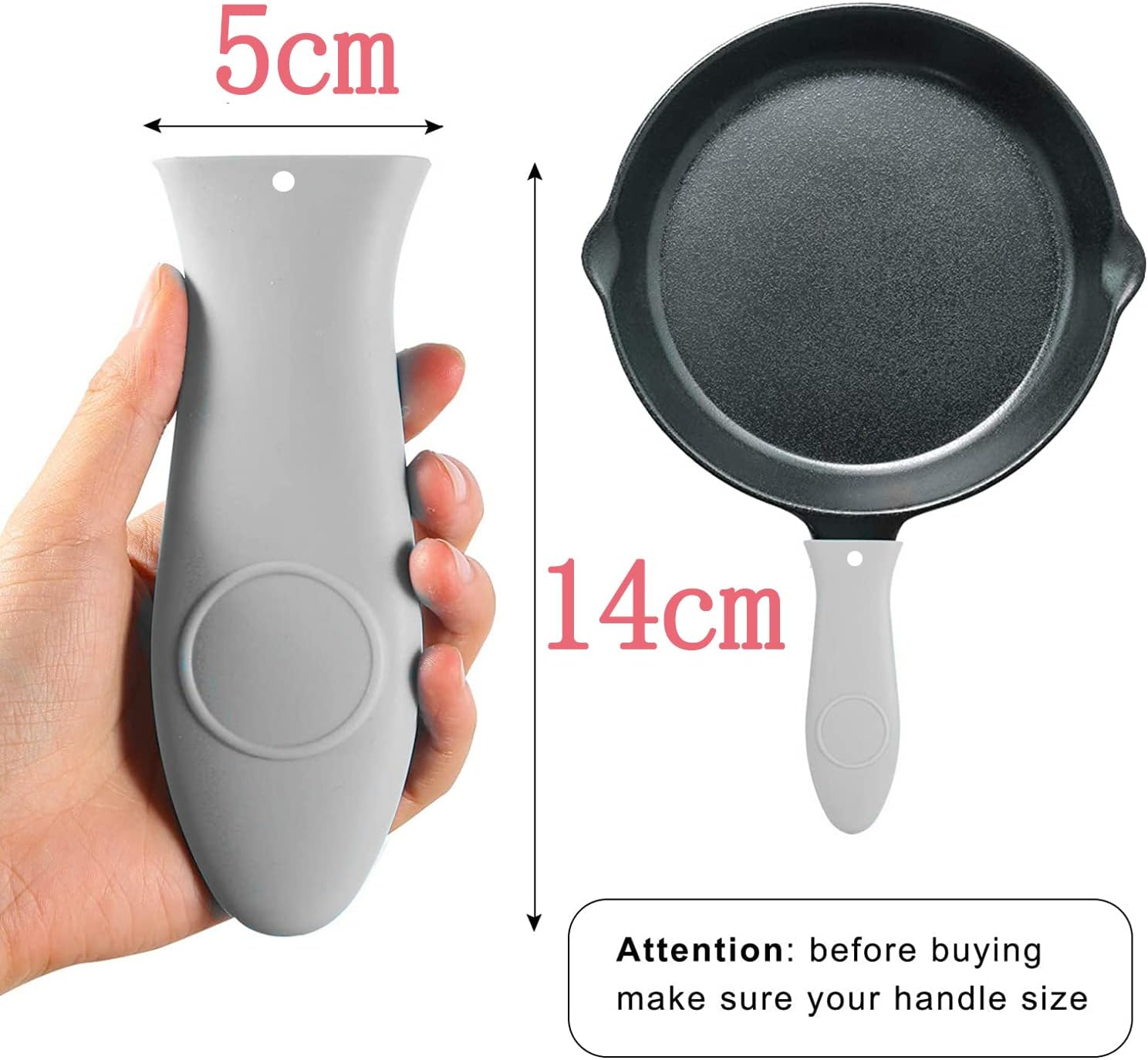 4 PCS Silicone Pot Handle Covers Set, Cast Iron Protect Holders, Skillet Grip Sleeve, Heat Resistant Protecting for Pans Griddles, Cookware Handles (BK) image number 2