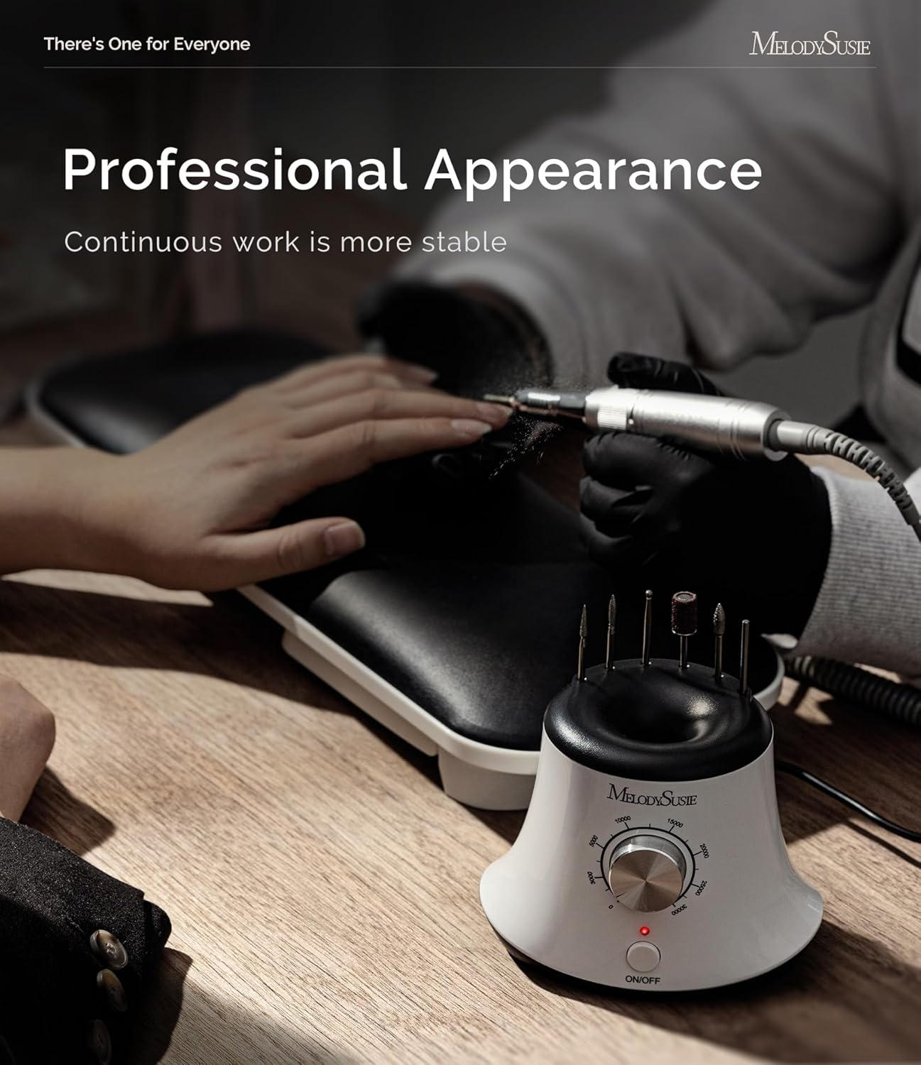 Melodysusie 30000 Rpm Professional Nail Drill-Scarlet, High Speed, Low Heat, Low Noise, Low Vibration, Portable Electric Efile Drill for Shaping, Buffing, Removing Acrylic Nails, Gel Nails, White image number 6