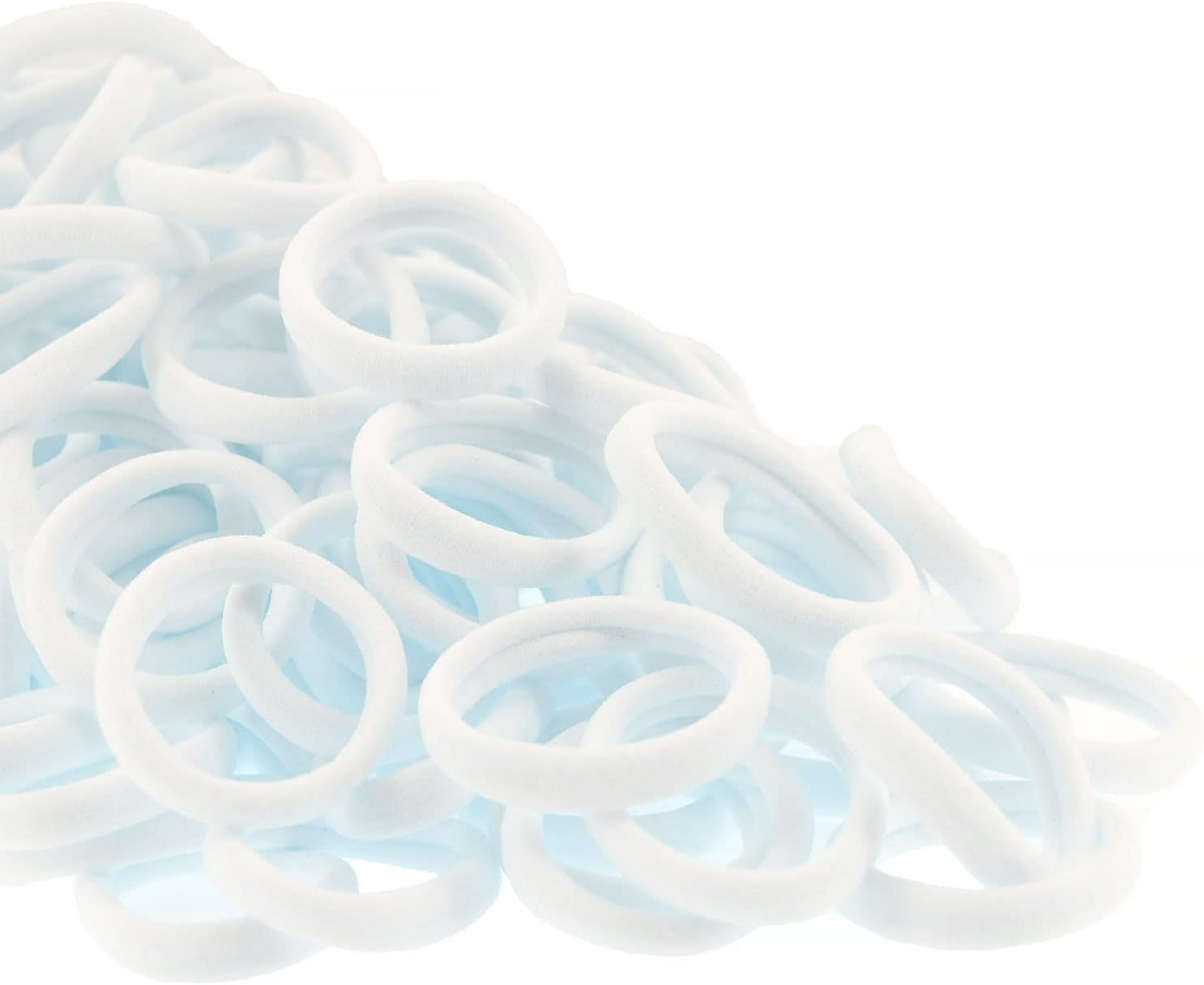 Pack of 100 Women'S Hair Bobbles for Girls, Hair Bobbles Ponytail Rubber, Elastic Hair Bands for Women Girls (White) - Brown image number 1