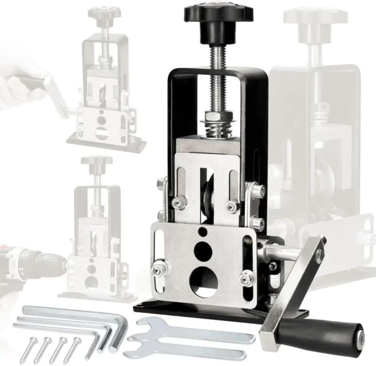 Copper Wire Stripper, Manual/Automatic Electric Wire Stripping Machine with Four Inlet Holes 3MM, 7MM, 10MM, 17MM, Cable Stripper Tool for 2-25Mm Cable image number 6