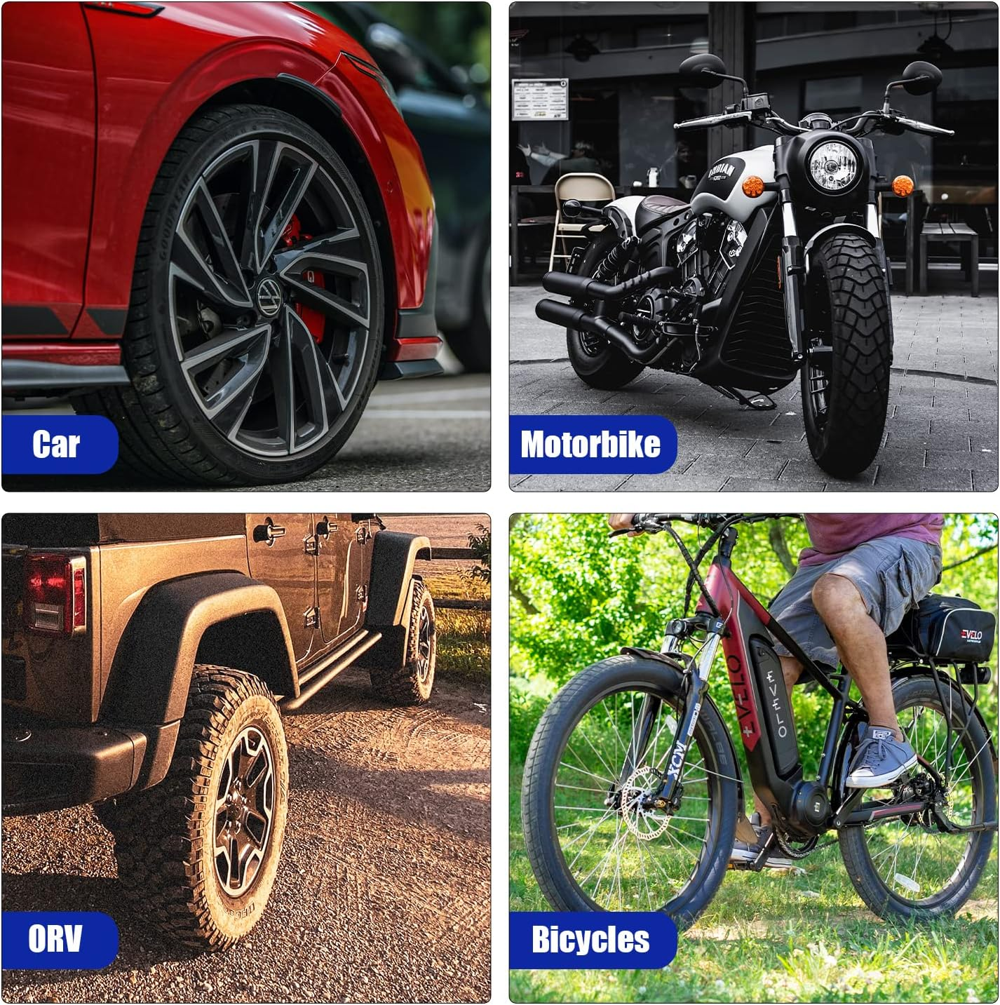 Tire Repair Patch Tool Kit Including 24Pcs Tire Patch Plugs, Tungsten Buffing Wheel, Tire Patch Roller with 4Mm Twist Drill Bits for Vehicle