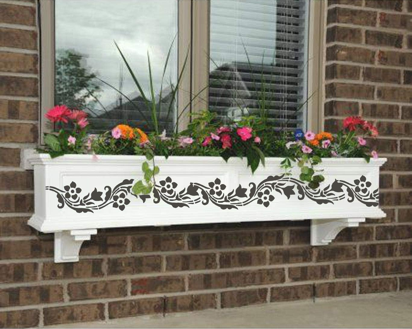 Craftreat Floral Stencils for Painting on Canvas, Wallart, Home Decor and Scrapbook - Flourish Stencils - 3"X12" Aesthetic Room Decor Stencils - Reusable Wall Decor Stencil Arts & Crafts Supplies image number 5