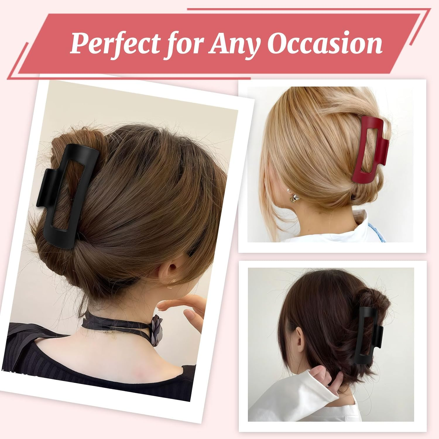 Xanthelle Haarklammer, Pack of 2 Large Hair Claws for Women, Squishy Silicone Grip Non-Slip, Soft Large Hair Clip for Thick Hair, Comfortable Hair Clips image number 6