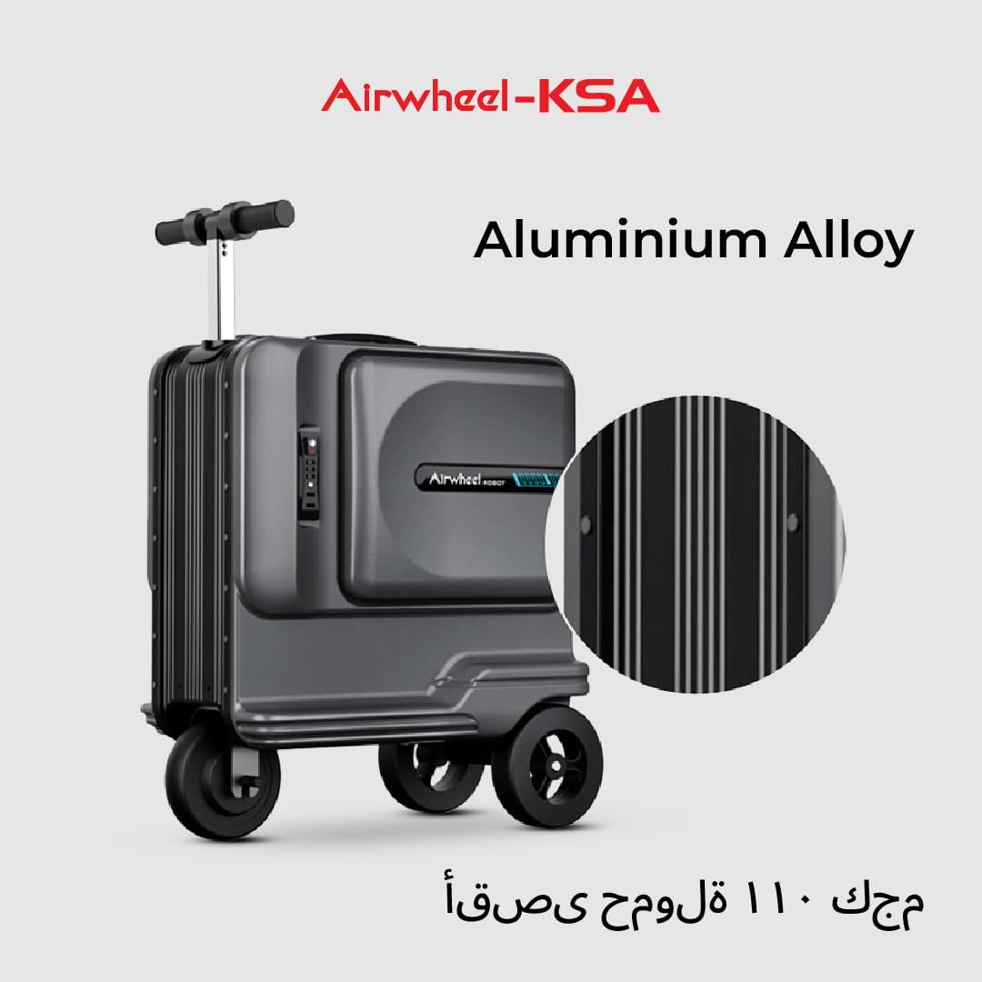 Airwheel SE3T Electric Scooter Suitcase - Black | 48L Innovative Travel Luggage, Motorized Electric Luggage Scooter for Effortless Travel with Removable Battery (Official Dealer in Australia)