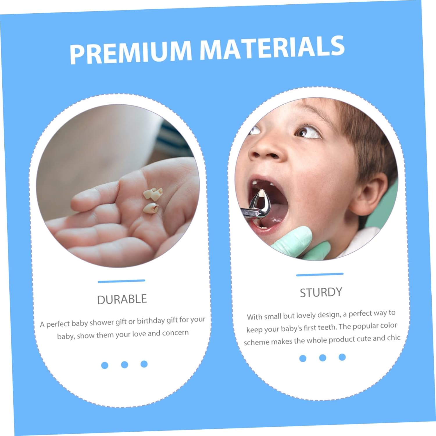 Baby Teeth Wooden Keepsake Box for Boys and Girls Infant Tooth Storage Organizer 2Pcs Blue and Rose Pink Containers for Nursery or Travel image number 2