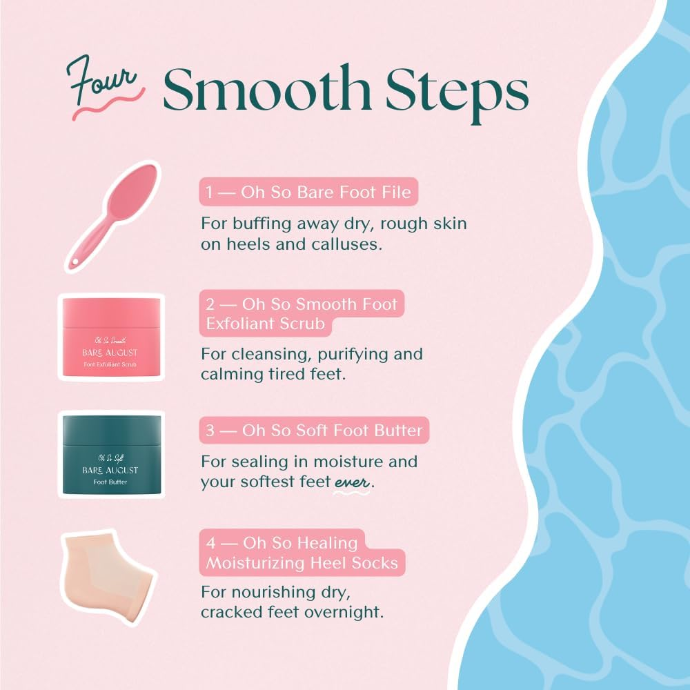 Bare August Glass Foot File Callus Remover for Feet - Heel Scraper & in Shower Foot Scrubber Dead Skin Remover - Pedicure Foot Buffer for Soft Feet (With Handle, Pink) image number 4