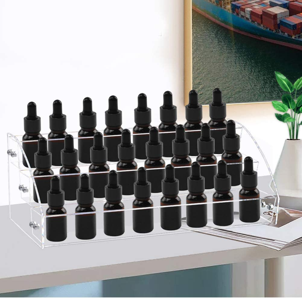 Tasybox Acrylic Nail Polish Holder Organizer Rack, Clear Essential Oils Storage Nail Varnish Display Stand, 3 Tier image number 5