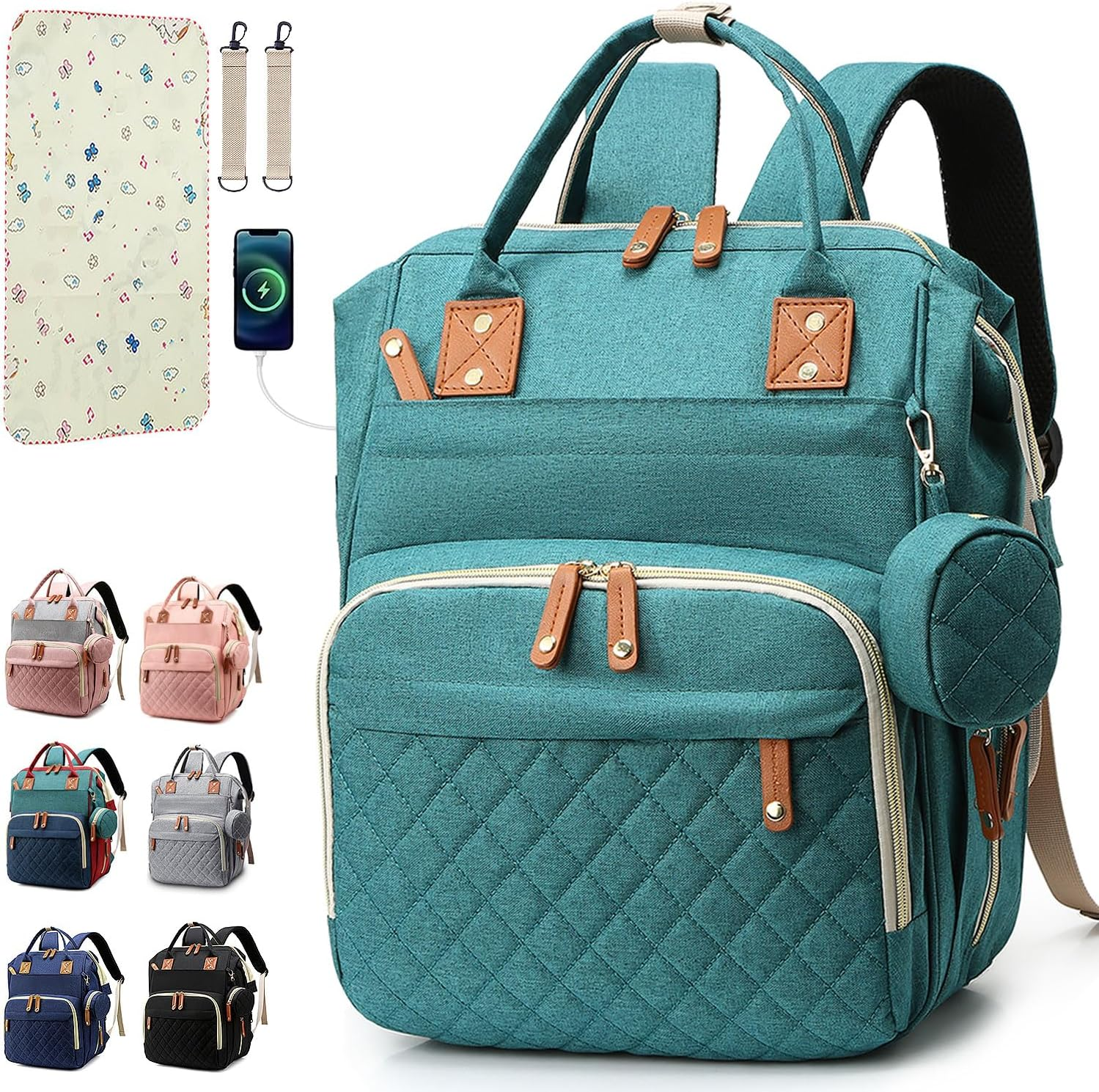 Diaper Bag Backpack Baby Bag, Baby Girl Boy Diaper Bag for Dad Mom with Pad image number 1