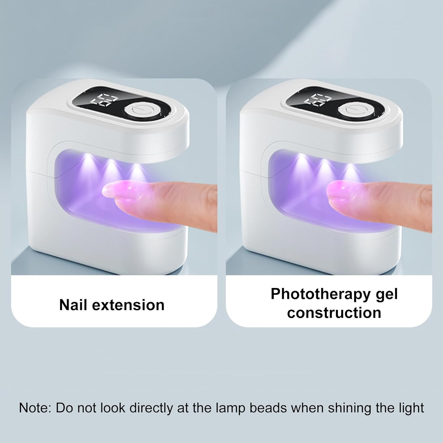 Mini UV Light for Gel Nails, USB Charging Fingernail Drying Tool, Nail Curing Light with 2 Timing Modes for Manicure Pedicure Studio Salon Road Trip Camping Airplane - Purple image number 4