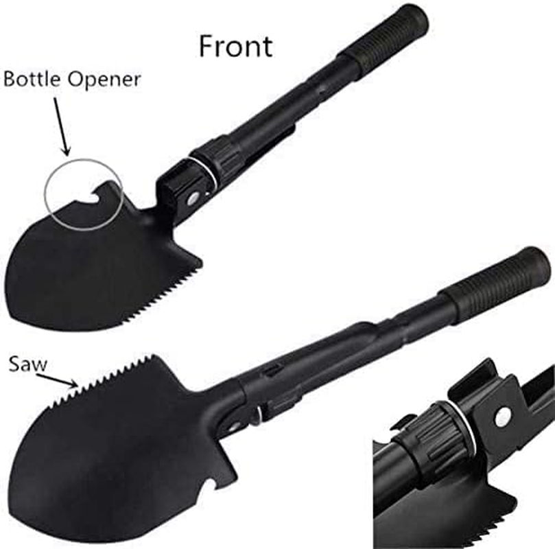 Folding Survival Shovel - Mini Heavy Duty Carbon Steel Military Style Entrenching Tool for off Road, Nylon Carry Case, Camping, Gardening, Beach, Digging Dirt, Sand, Mud & Snow image number 4