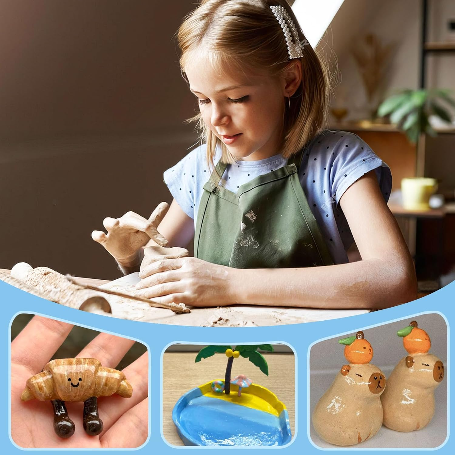 200Ml Air Dry Clay Varnish，Air Dry Clay Sealant for Airdry Clay，Air Dry Clay Glaze Can Not Only Used to Prevent Clay Cracking, Scratches, and Wear,It Can Also Having a Glossy Glaze Effect (Gloss) image number 3