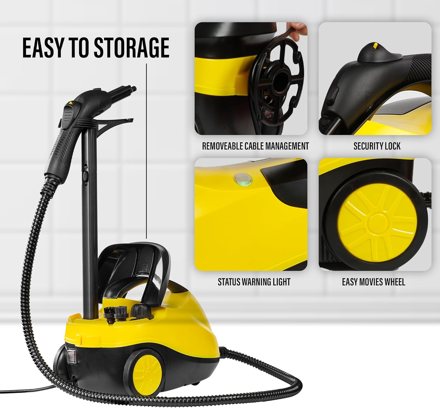 Belaco Steam Cleaner, Steam Mop, Steam Cleaner Handheld, Multipurpose 4 Bar 2000W, 1.7L Boiler Capacity, 13 Accessories for Floor, Window, Carpet, Kitchen, Bathroom Stain Removal, 3M Long Power Cord image number 6