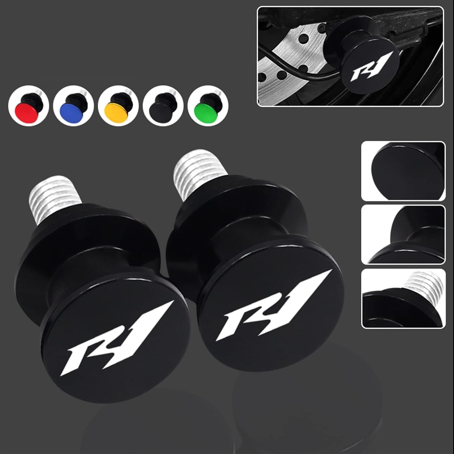 Motorbike Frame Sliders Swing Arm Stand Screws for Y ┐AMAHA YZF-R6 YZF-R1 R1 R1M R1S R6 1999-2021 Motorcycle 6MM Accessories Swingarm Slider Spools (Color : Silver, Size : R6)