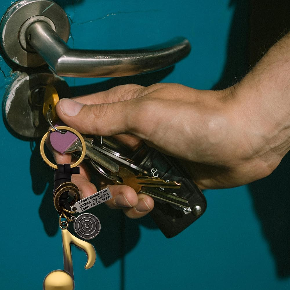 Music Note Keychain Gifts for Music Lovers Students Teachers Gifts for Graduation Christmas Birthday Gift Singers Musicians Key Rings Charms for Bags Wallet Handbags image number 4