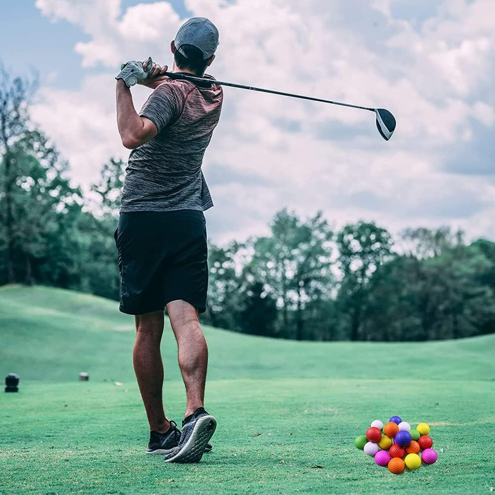 Aribrnten 20 Pcs Air Golf Practice Balls,Foam Ball,Golf Training Indoor and Outdoor, for Backyard Hitting Mat,White image number 5