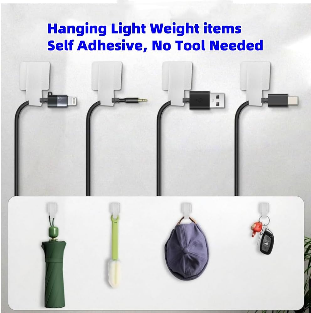 Leitunggupgraded Reusable Cable Ties, 40Pcs Self Adhesive Hook Loop Tape Heavy Duty, Multi-Purpose Sticky-Back Cord Organizer, Cable Management for Organizing Home,Office Essentials. image number 1