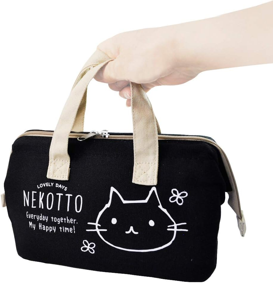 Skater KGAF1-A Canvas Insulated Lunch Bag, Handbag, Nekotto image number 4