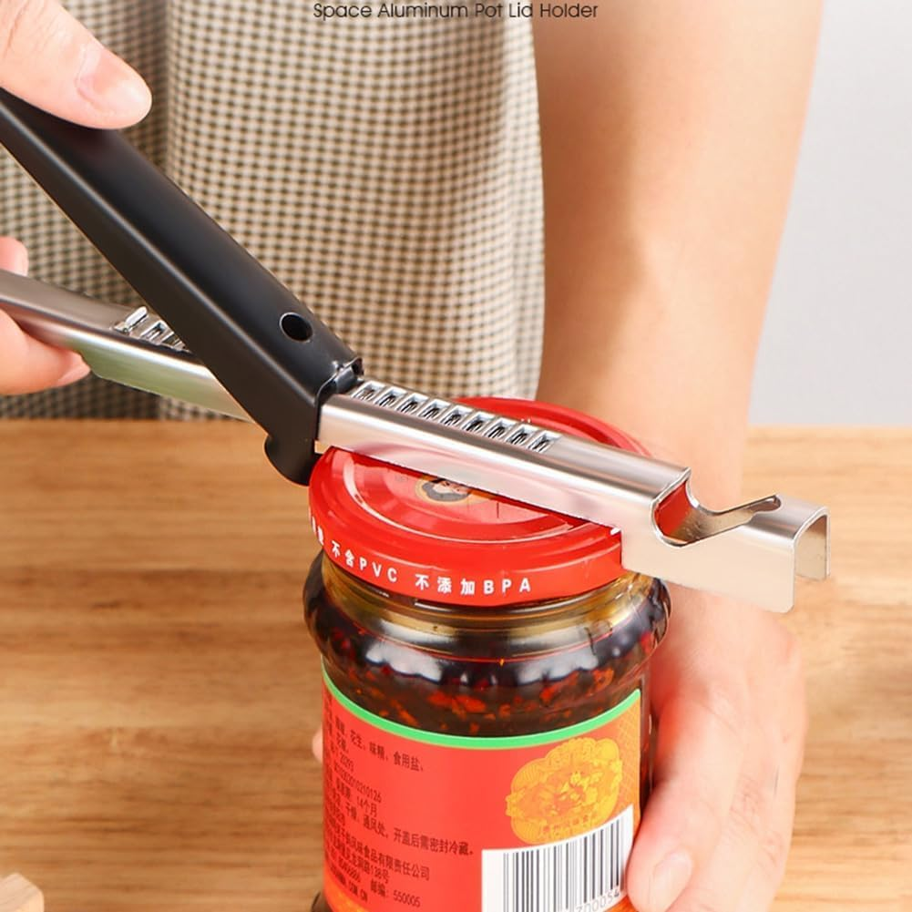 Ar-Thritis Jar Opener Bottle Openers,2Pcs Stainless Steel Jar Opener Gripper Jar Lid Opener,Stainless Steel Can Opener Jar Lid Gripper,Metal Adjustable Jar Opener Canning Jar Opener Can Opener,Black - Red, 2Pcs image number 7