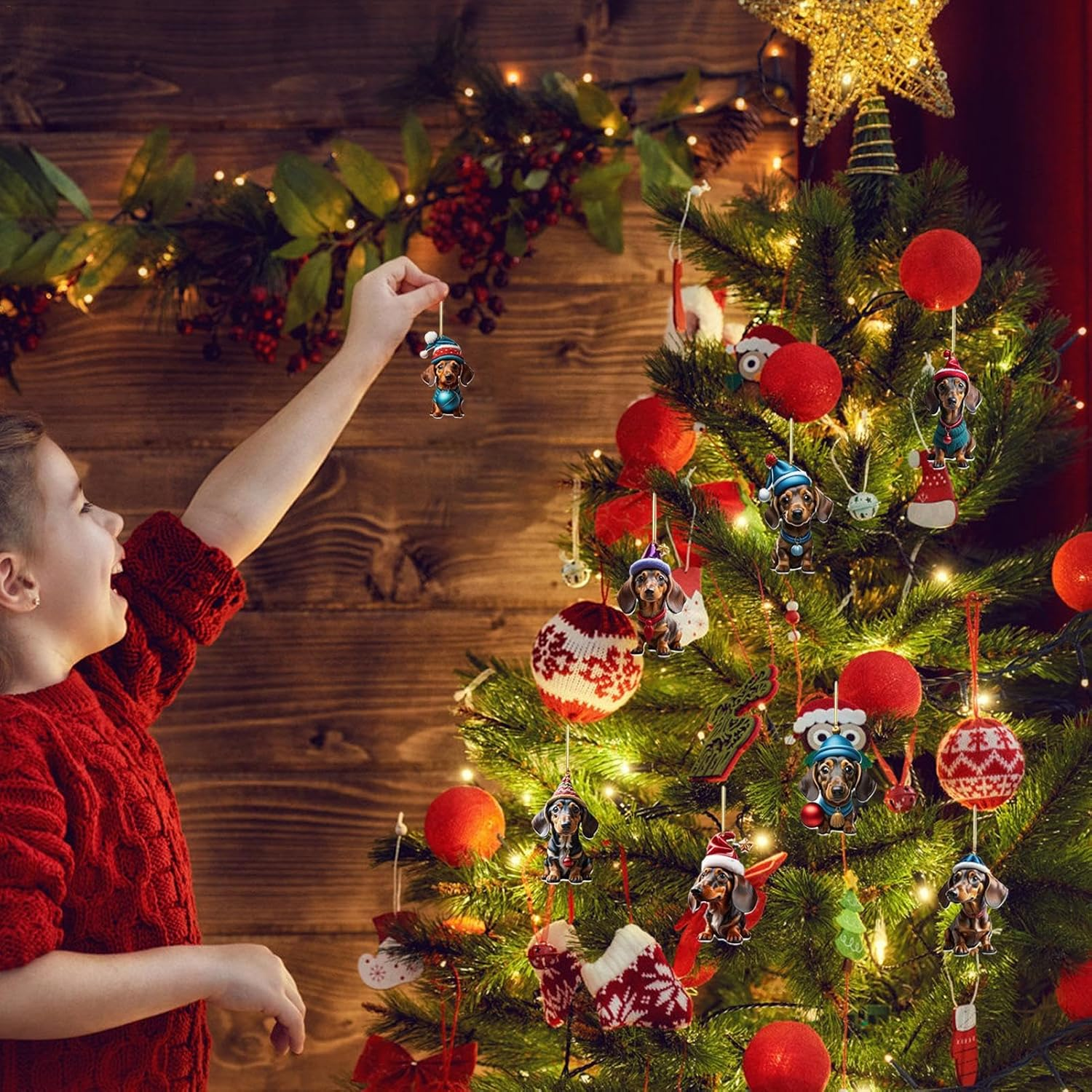 Dachshund Advent Calendar 2024, Funny Dog Christmas Countdown Calendar 2024, 24 Days Christmas Advent Calendar with Dachshund Ornament, Christmas Collectible Cute Dog Set for Kids Adults image number 5