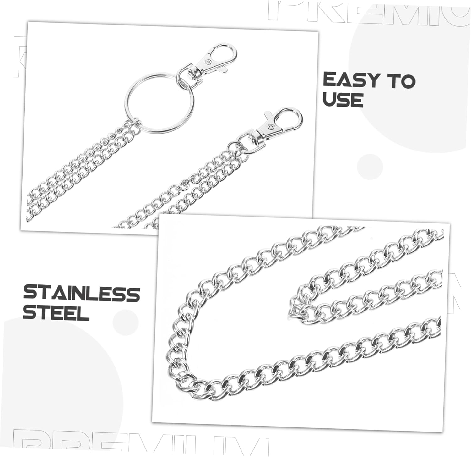 COSMEVIVI Pants Chains for Men Punk Style Metal Jean Chain Wallet Clasp Streetwear Accessory for Boys and Men image number 6