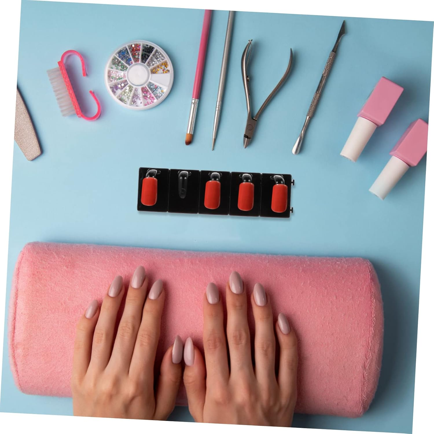 BIUDECO 4Pcs Nail Art Practice Base Nail Accessories Diy Rack Display Stands Random Color image number 5