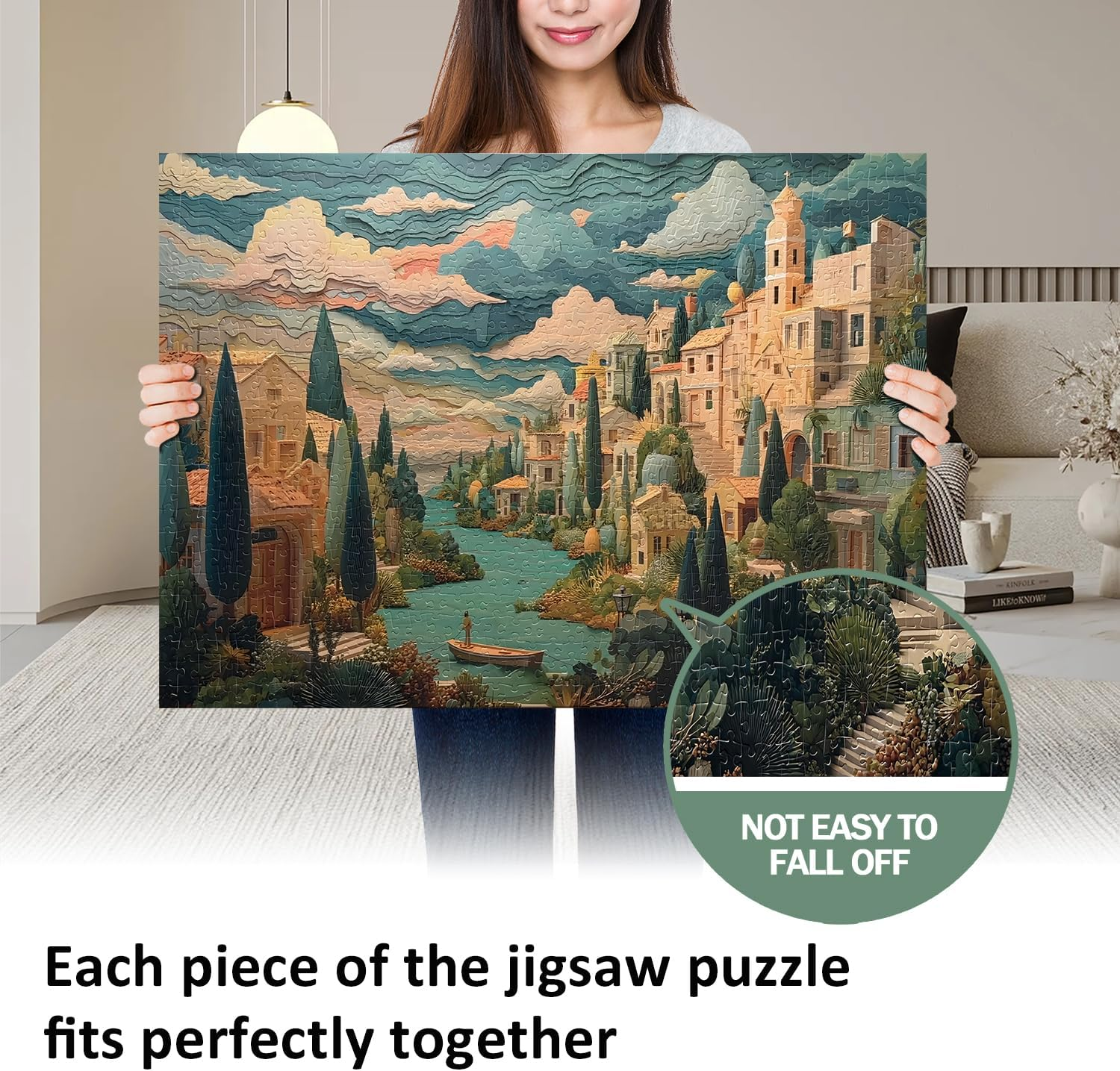 Jigsaw Puzzles for Adults 1000 Pieces Impossible Hard Difficult Challenging Puzzles for Adults 1000Pc Puzzle a Peaceful Town Jigsaw Puzzle 1000 Pieces 28 X 20 Inch