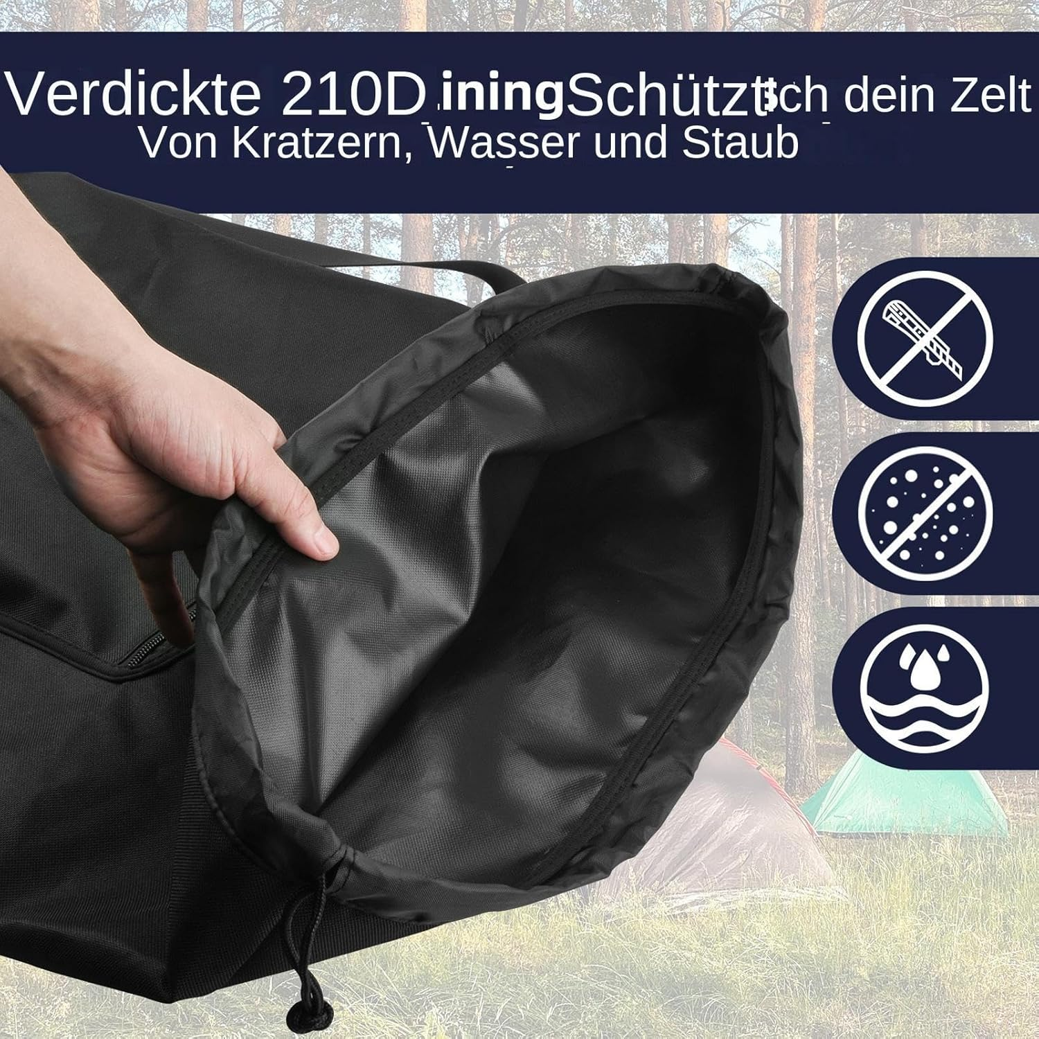 Berriphonia Tent Bag, Folding Camping Storage Pack, Large Duffel Bag for Storing Travel Camping Sports Equipment, Luggage Organiser Shoulder Strap, Single Attributes, Siehe Beschreibung, See image number 1