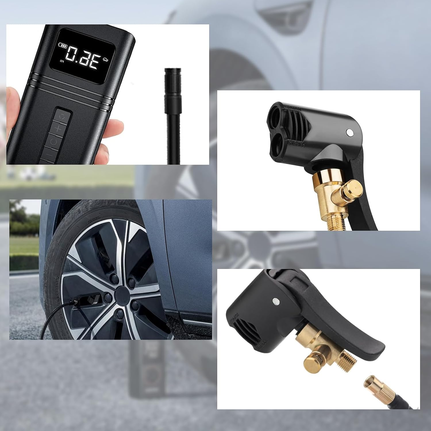 3Pack Double Bike Pump Head, Double Nozzle Bike Pump Adapter,Presta Valve Adapter, Suitable for Inflating Bicycles, Motorcycles and Cars image number 4