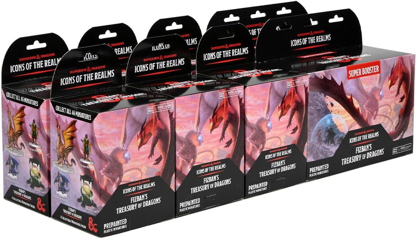 Wizkids D&D Icons of the Realms: Fizban'S Treasury of Dragons with Booster 8 Ct Brick Set 22 Miniature Figure image number 1