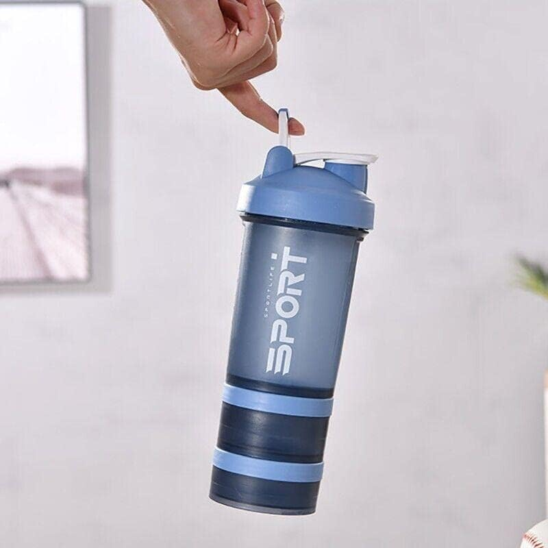 AIMALL 500Ml Multi-Compartment Powder Milkshake Drink Cup Sport Water Bottle 500Ml 3 Tier Protein Shaker Pill image number 3