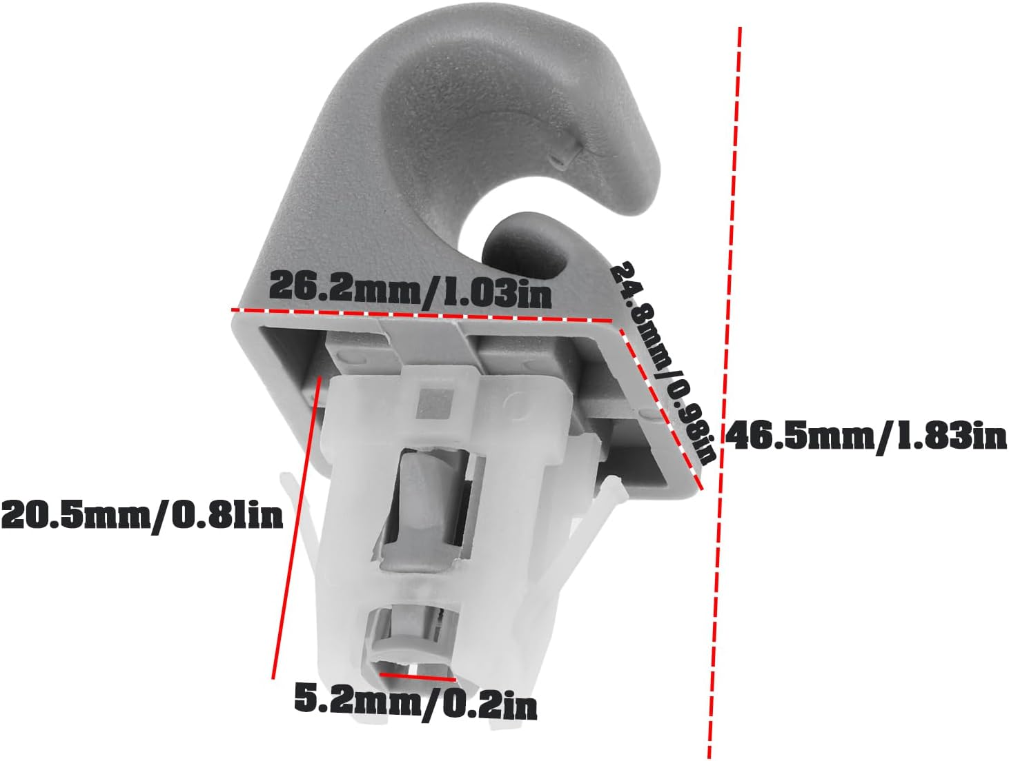 LT Easiyl 2PCS Car Sun Visor Clip Hook Bracket 74348-06030 Compatible with Camry 2002-2008 Compatible with Corolla 2003-2008 image number 3