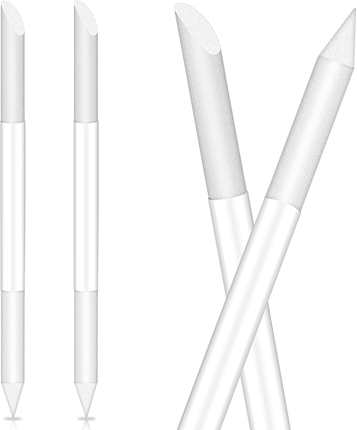 Pack of 2 round Nail File Glass Cuticle Pusher Cuticle Remover Tool Double-Sided Cuticle Trimmer Professional Manicure Stick (Blue, Pink)