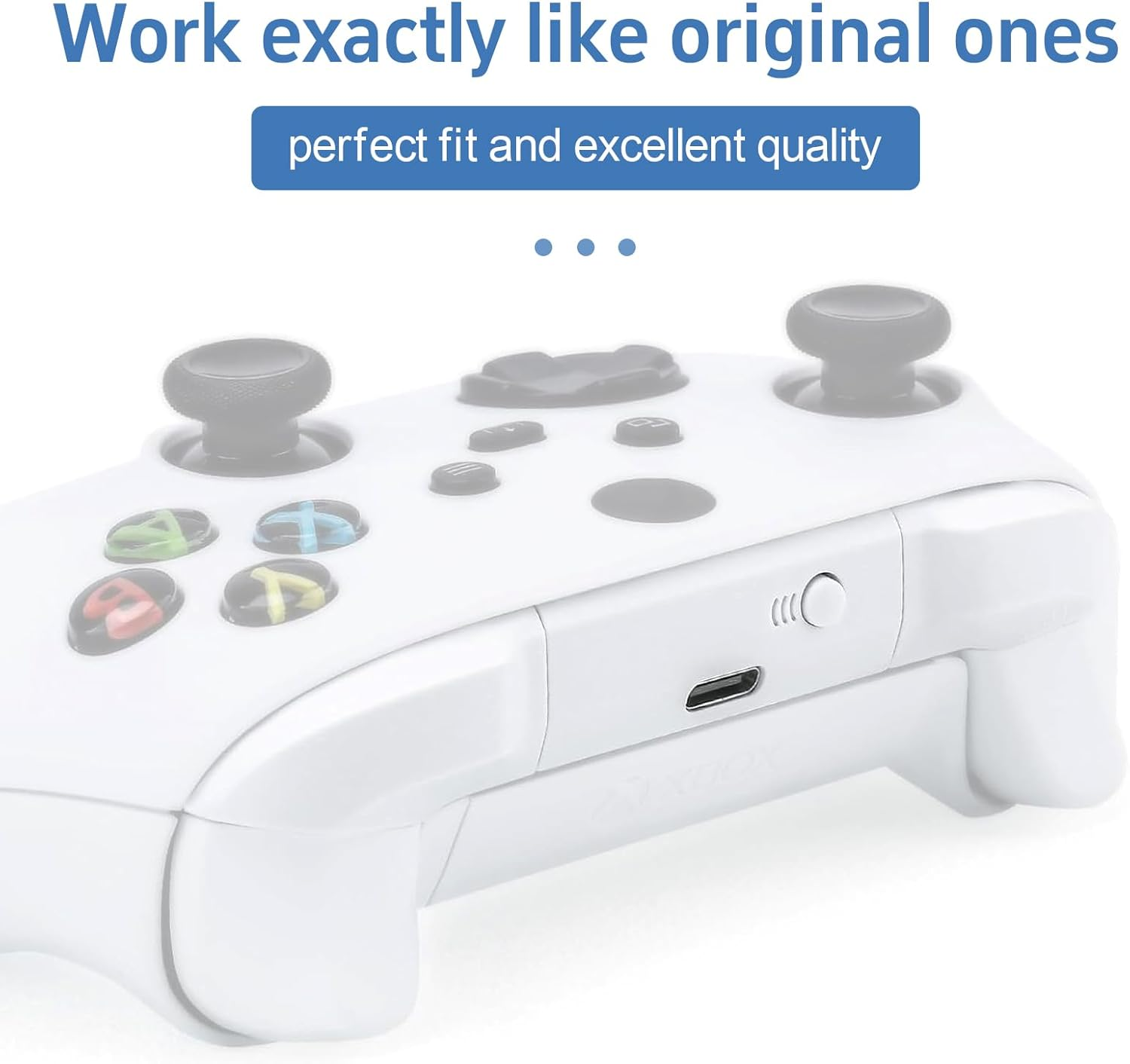 2 Pack Replacement Bumpers for Xbox Series X/S Controller - LB RB Trigger Buttons Compatible with Xbox Series X & S Controllers (Black+White) - Xbox Accessories image number 2