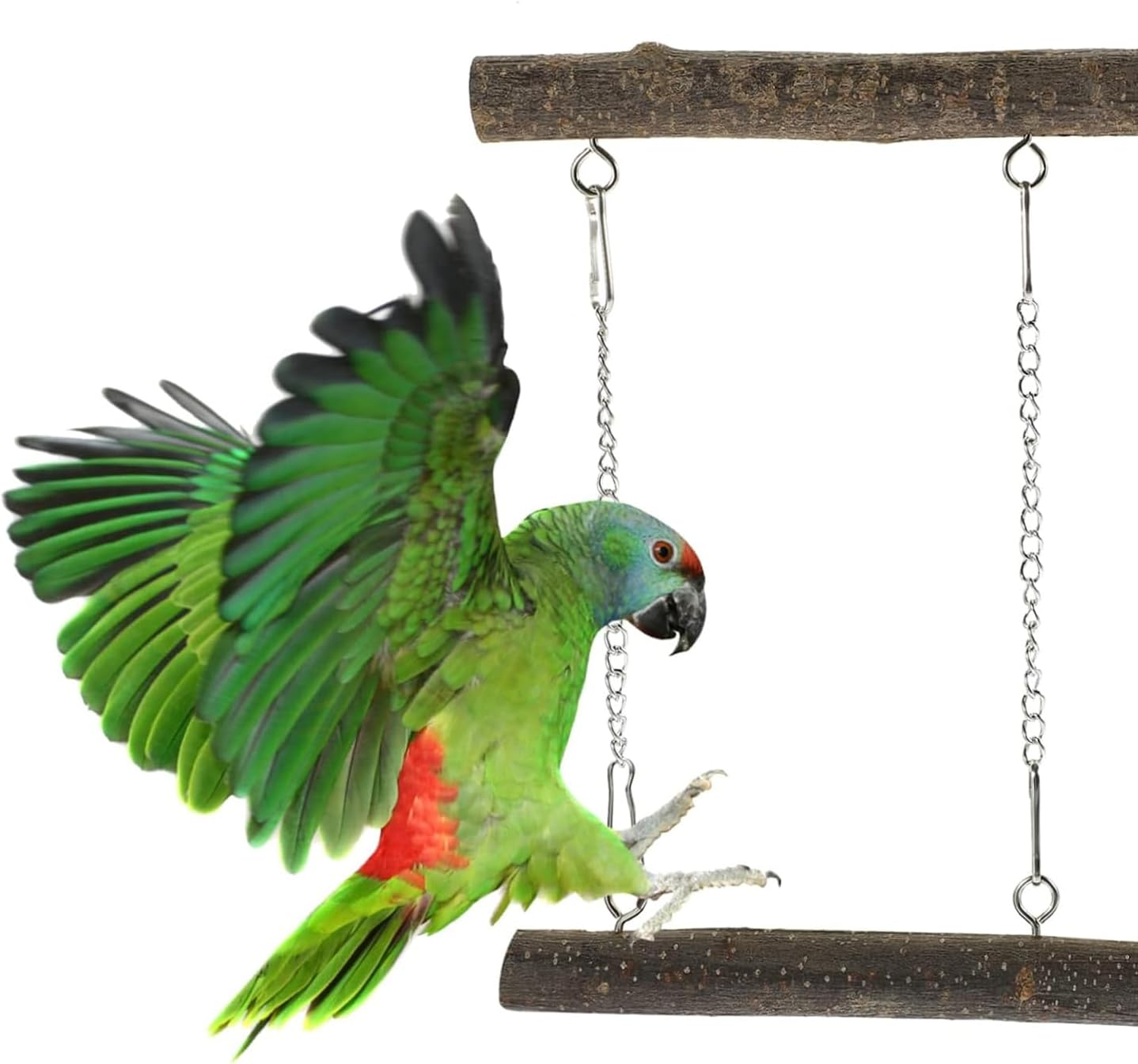 Lexziuo 1PCS Natural Wooden Bird Swing for Parrots, Durable Parakeet Perch & Chewing Toy, Plaything for Macaws Finches Budgies Training & Entertainment image number 3